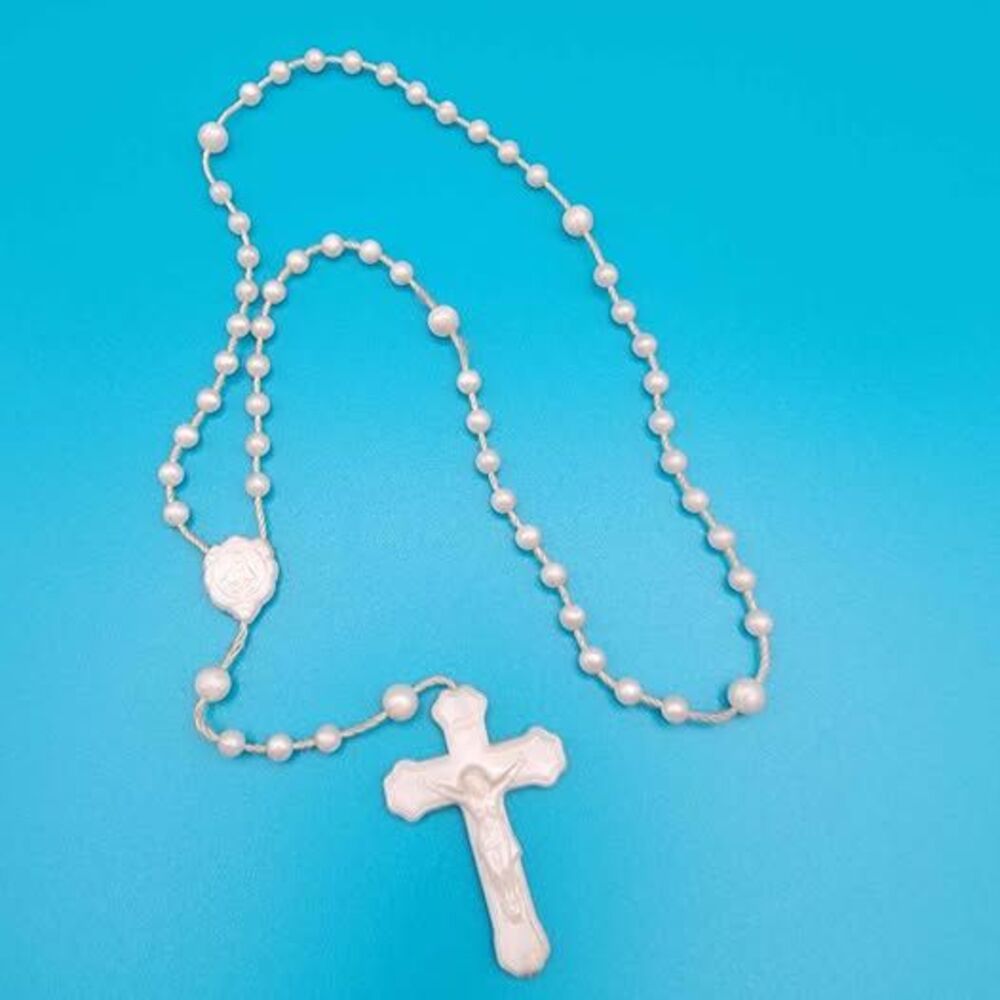 Vintage White Plastic Rosary
